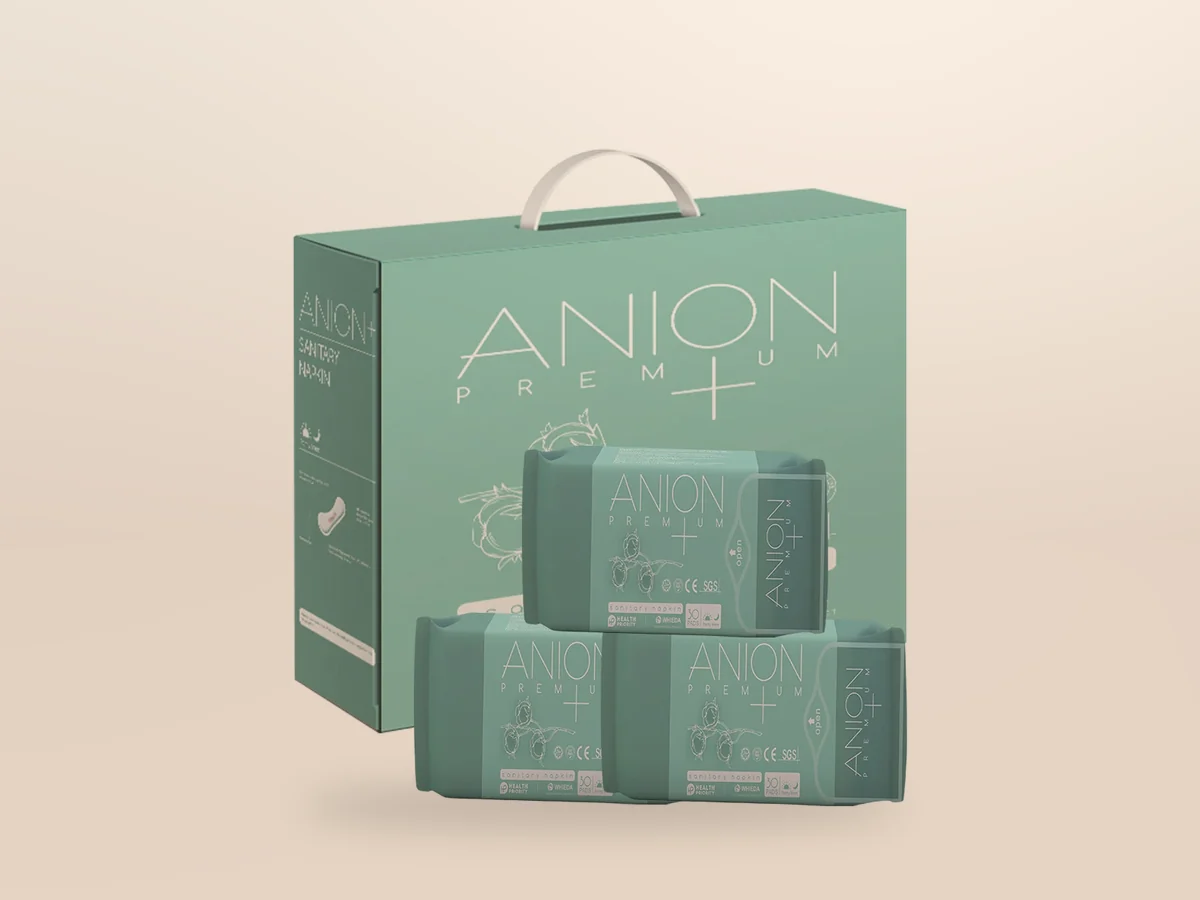 Anion pads (daily liners, 16 packs) — on a beige background, photo 1