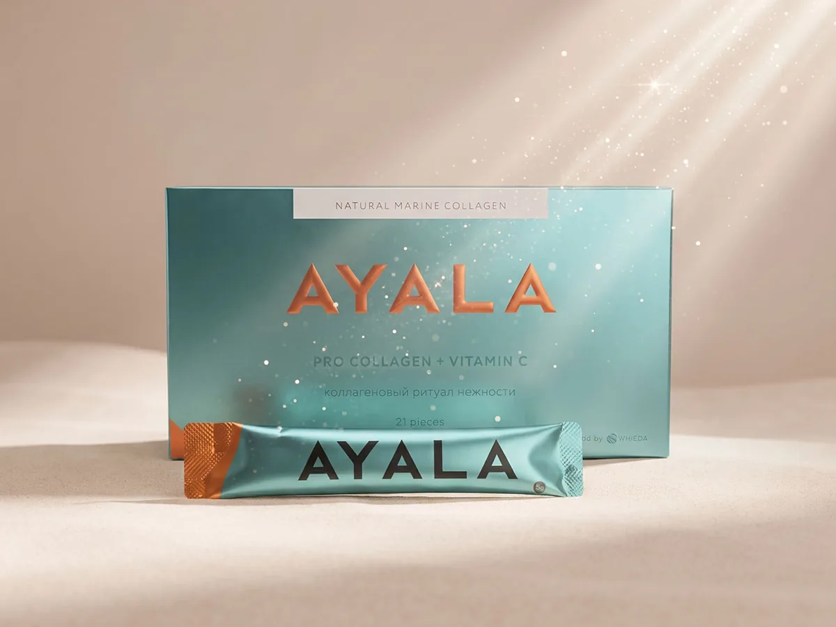 AYALA Natural Marine Collagen — on a beige background, photo 1
